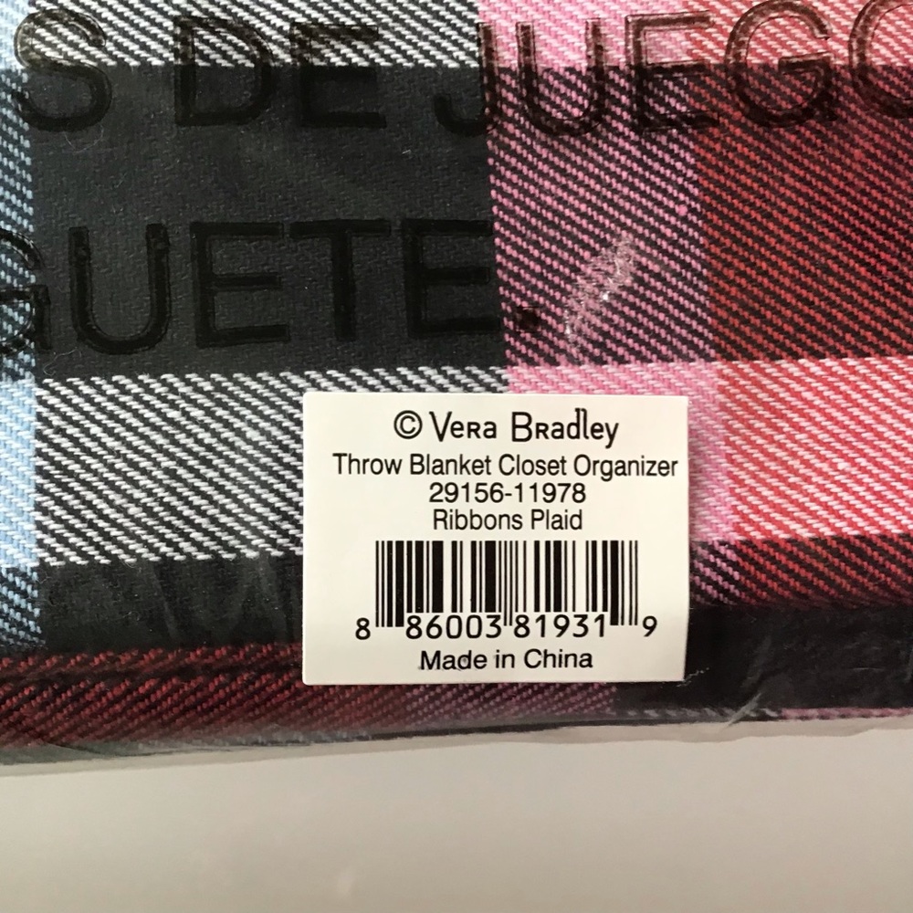 Two VERA BRADLEY Closet Organizer Throw Blanket Pattern - Picture 7 of 7
